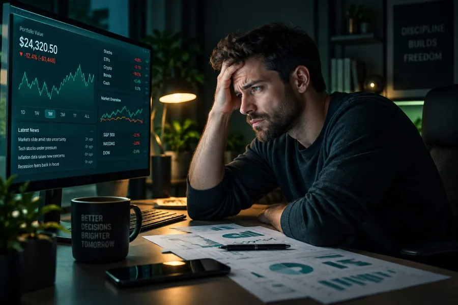 Pessoa com dúvidas sobre investimentos